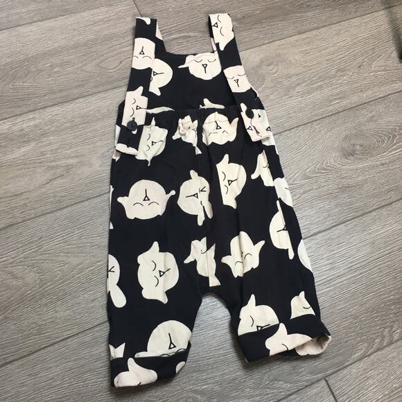 turtledove london Black White rabbit  Cat Dog Print Dungarees 2/3 Years - Picture 10 of 11